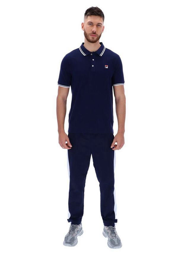 Fila Vinyl Tipped Collar Men's Polo Shirts - Navy,NZ 529-12394